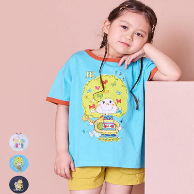 纯原日单马牌Markeys25新日本插画师水森亚土可爱卡通人物印花T恤