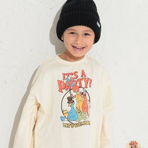 日单纯尾 markeys 秋款男女童长袖纯棉T恤 party图案柔软透气舒适