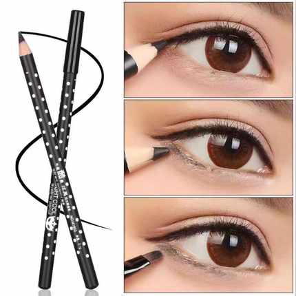 午夜酷黑持妆防晕染木杆黑色眼线笔胶笔1603斑点纹平价眼线铅笔