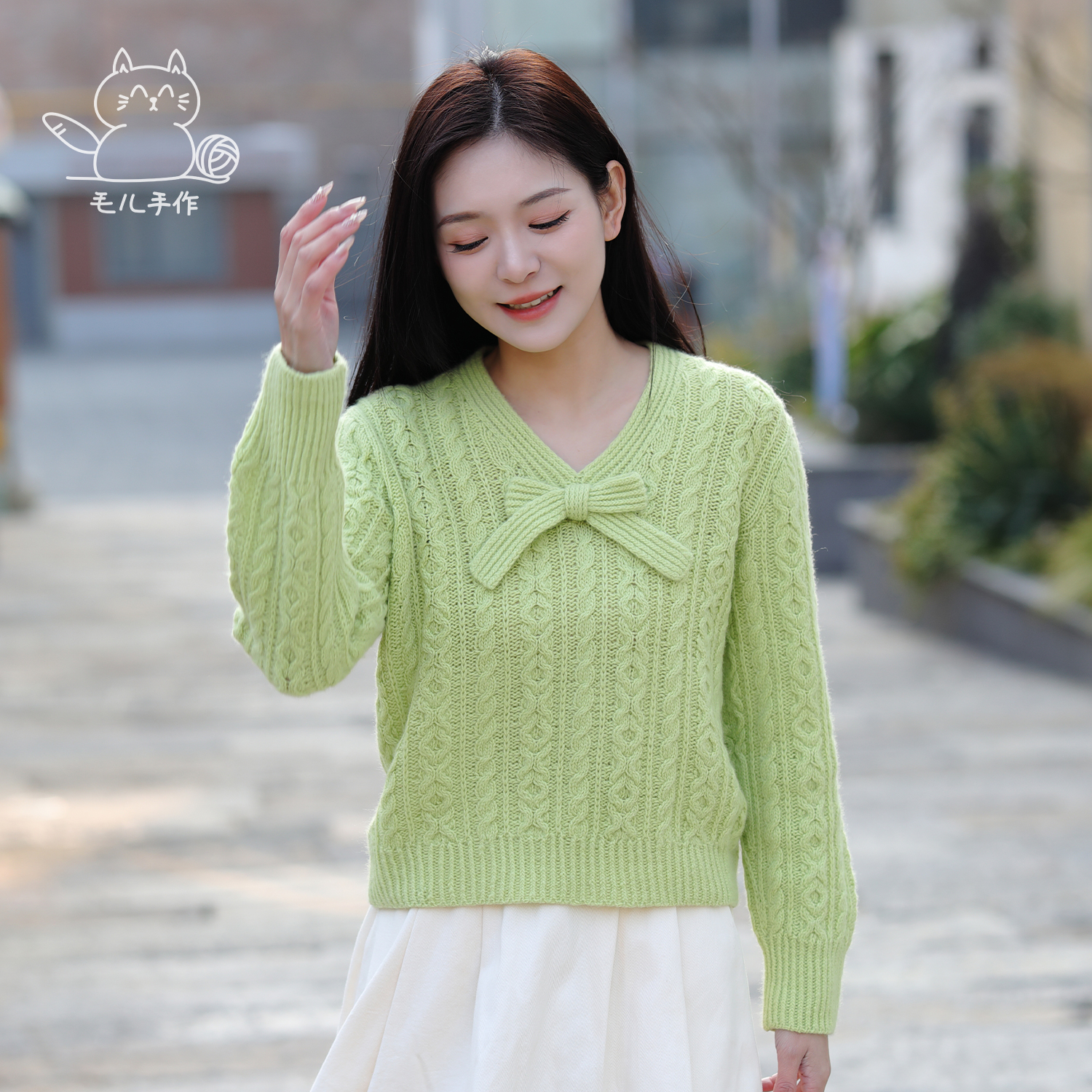 毛儿手作 布拉尼山羊绒V领套衫材料包 棒针手工编织制作 暖心,服饰配件/皮带/帽子/围巾,DIY编织材料包,淘宝优惠券,粉丝福利购,淘宝优惠卷