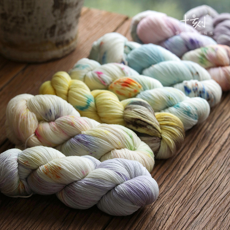 毛儿手作 丝绪手染线 手工染色羊毛蕾丝线 段染色彩毛线配线,服饰配件/皮带/帽子/围巾,毛线,淘宝优惠券,粉丝福利购,淘宝优惠卷