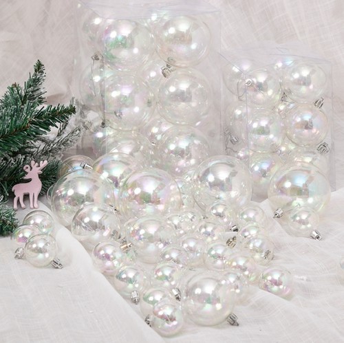 七彩透明球节日装饰圣诞节塑料