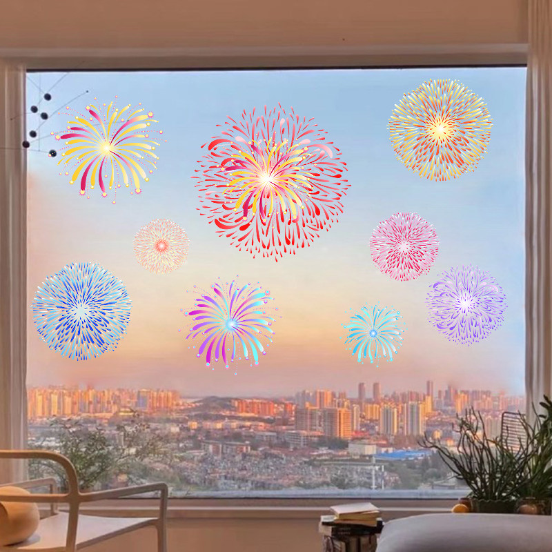 2026新年春节门贴窗贴过年贴画窗花橱窗马年春节烟花鞭炮玻璃贴纸,家居饰品,软装墙贴,淘宝优惠券,粉丝福利购,淘宝优惠卷