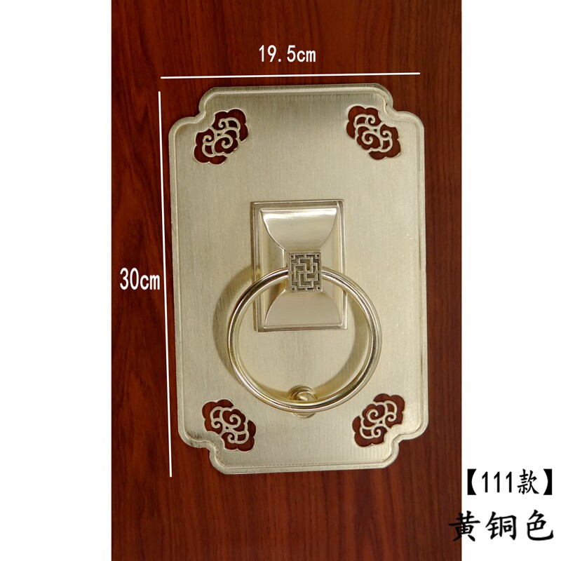 纯铜仿古新中式铜拉手别墅大门明装兽头柜门拉环把手方形铜门扣i.