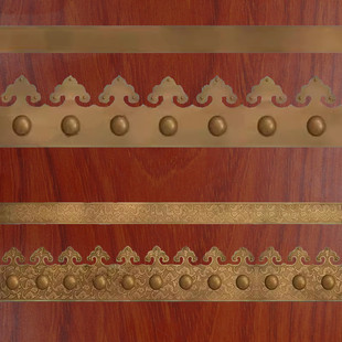 仿古木门包角护角铜条压条大门包边铜如意花铜直条铜钉铜皮包门槛