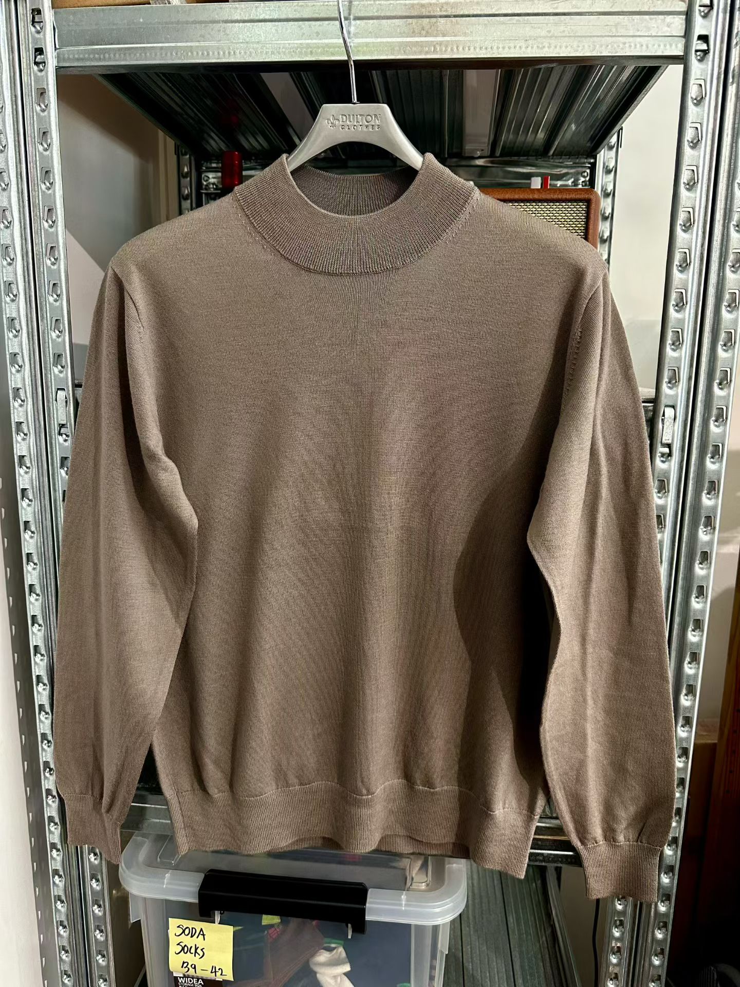 日本单纯原男式极简风半高领全羊毛针织套衫 超细羊毛 M 胸围106