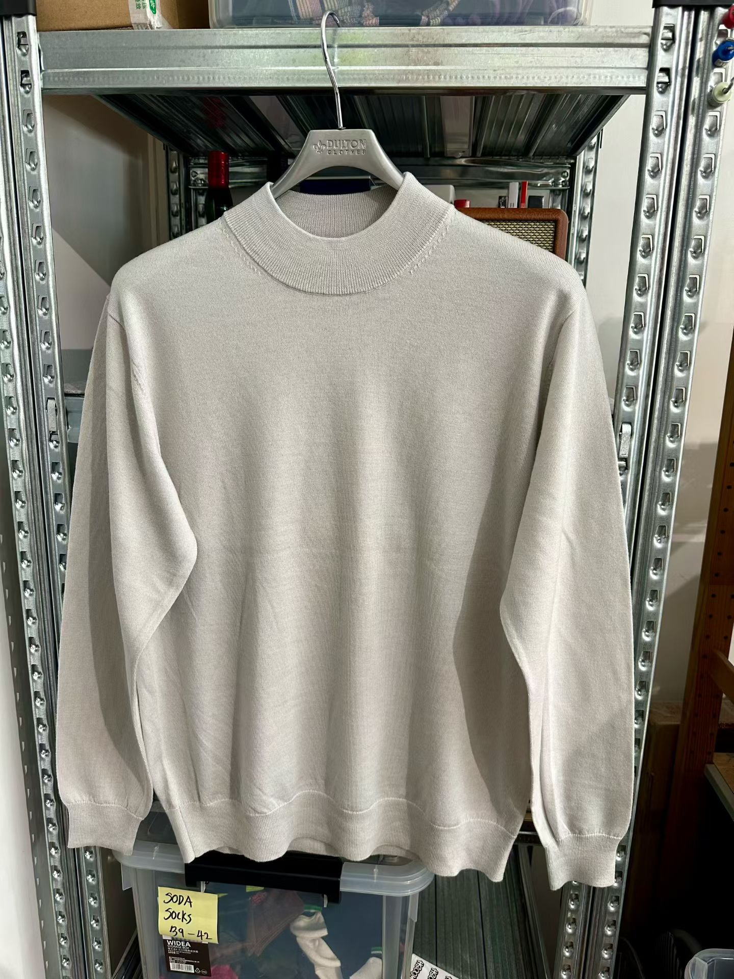 纯原日本单男式极简风半高领全羊毛针织套衫 超细羊毛 L 胸围114