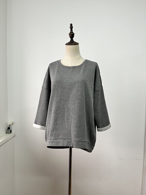 不退换 BROADWAY 德国品牌女式加绒七分袖卫衣 廓形版 M 胸围120