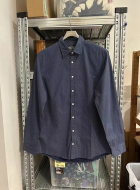 Sc**tt Br*s男式满印点阵长袖衬衫 全棉 L 胸围108 特价出不退换