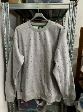 外贸单男式点阵满印套头卫衣 薄绒  2XL 胸围132 特价出不退换