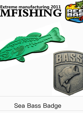 钓鱼饰品路亚鲈鱼徽章纪念章贴章材质塑料不是魔术贴适合坐装饰物