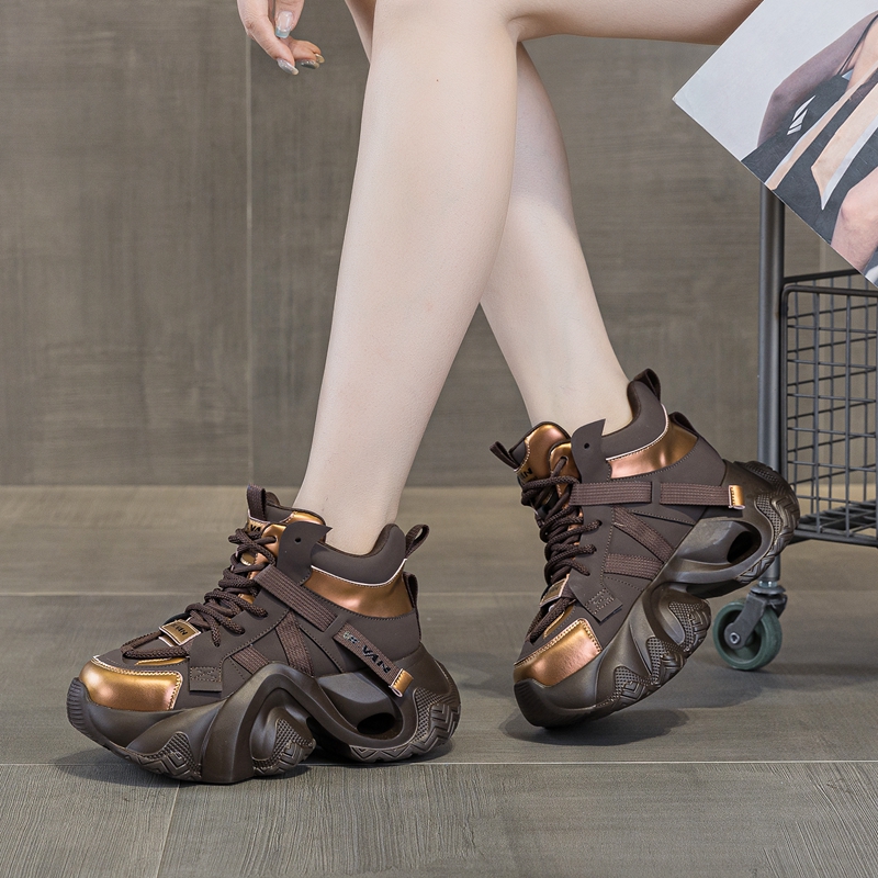 老爹鞋女2025秋冬加绒运动鞋