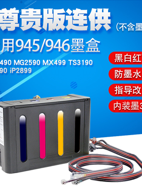 丽辉 适用佳能CANON iP2890 iP2899 MG2490 MG2590 MX499 TS3190原装打印机改装连供 945 946黑色彩色墨盒