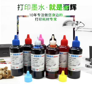 丽辉 适用佳能PRO-200 pro100原装照片喷墨打印机 canon cli-42GY CLI-65bk黑色彩色填充连供墨盒染料墨水