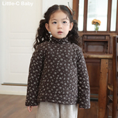 木耳边堆堆领内搭棉袄 韩国女童2025秋冬加厚套头棉服内胆保暖