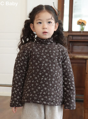 木耳边堆堆领内搭棉袄！韩国女童2025秋冬加厚套头棉服内胆保暖