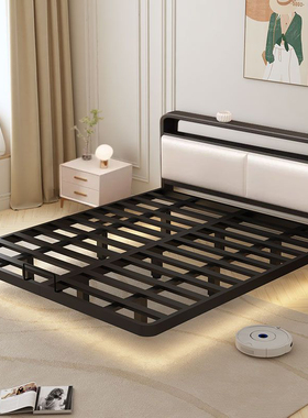 悬浮床双人床家用1.5m单人不锈钢储物加粗加厚铁架床出租房铁艺床