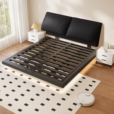 2026新款悬浮碳素钢铁艺软包床