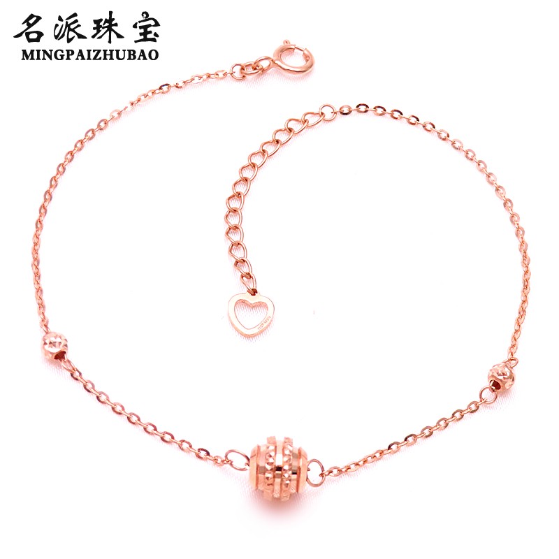 俄罗斯14k金路路通转运珠手链