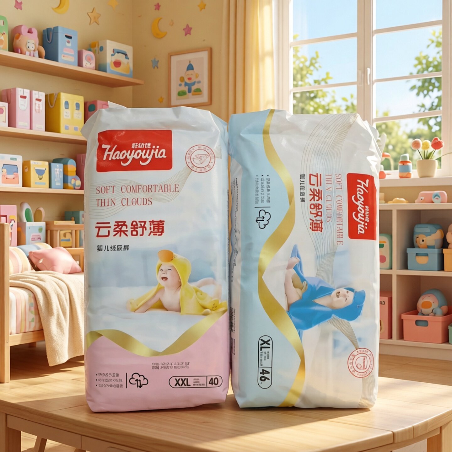 好幼佳纸尿裤云柔超薄透气新生婴幼儿宝宝尿布SMXXXL尿不湿拉拉裤