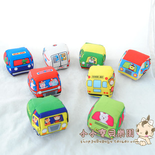 58包邮 奇智QISI同厂布汽车玩具 摇铃响纸BB器第一辆小车可入口