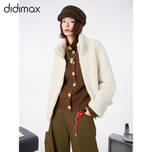 短款 didimax冬季 经典 米白色摇粒绒立领外套 可爱百搭W35888 新款