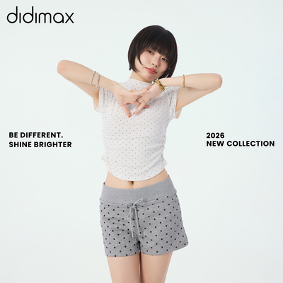 didimax夏季新款白色条纹短袖半高领小飞袖上衣T恤衫打底 X48523