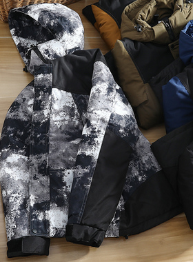 加厚很保暖！冬季男士户外高密防风 可脱卸连帽棉衣棉服外套GL556