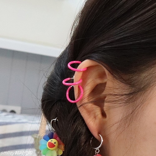 新韩国代购 fake piercing 圆环 圈 耳夹 无耳洞戴