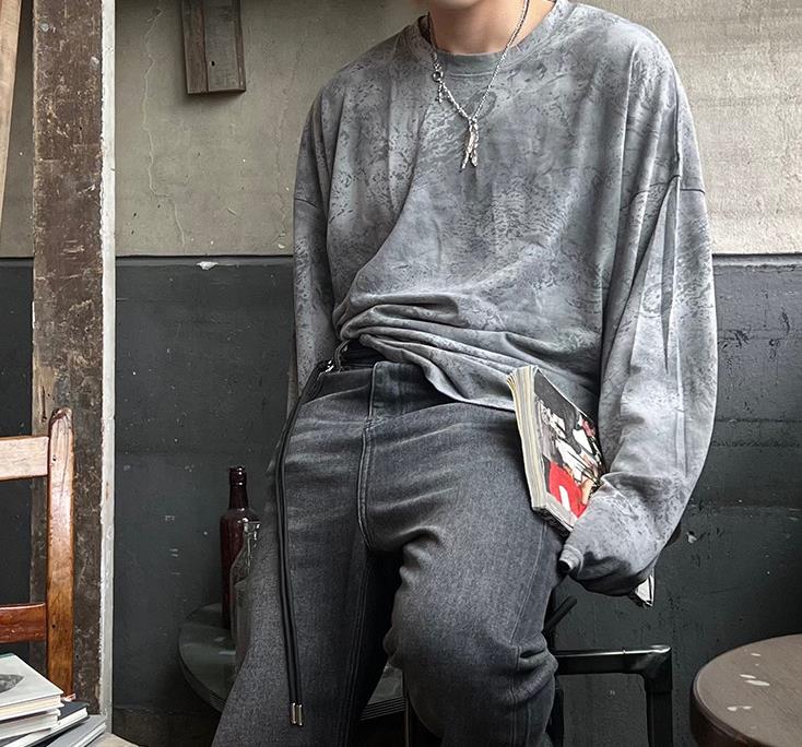直邮印花grunge袖T恤