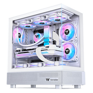 Tt钢影透S海景房台式电脑机箱支持360水冷270°全景支持4090白色