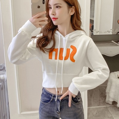 美式y2k长袖jazz爵士跳舞短款上衣女kpop女团音乐节穿搭连帽卫衣