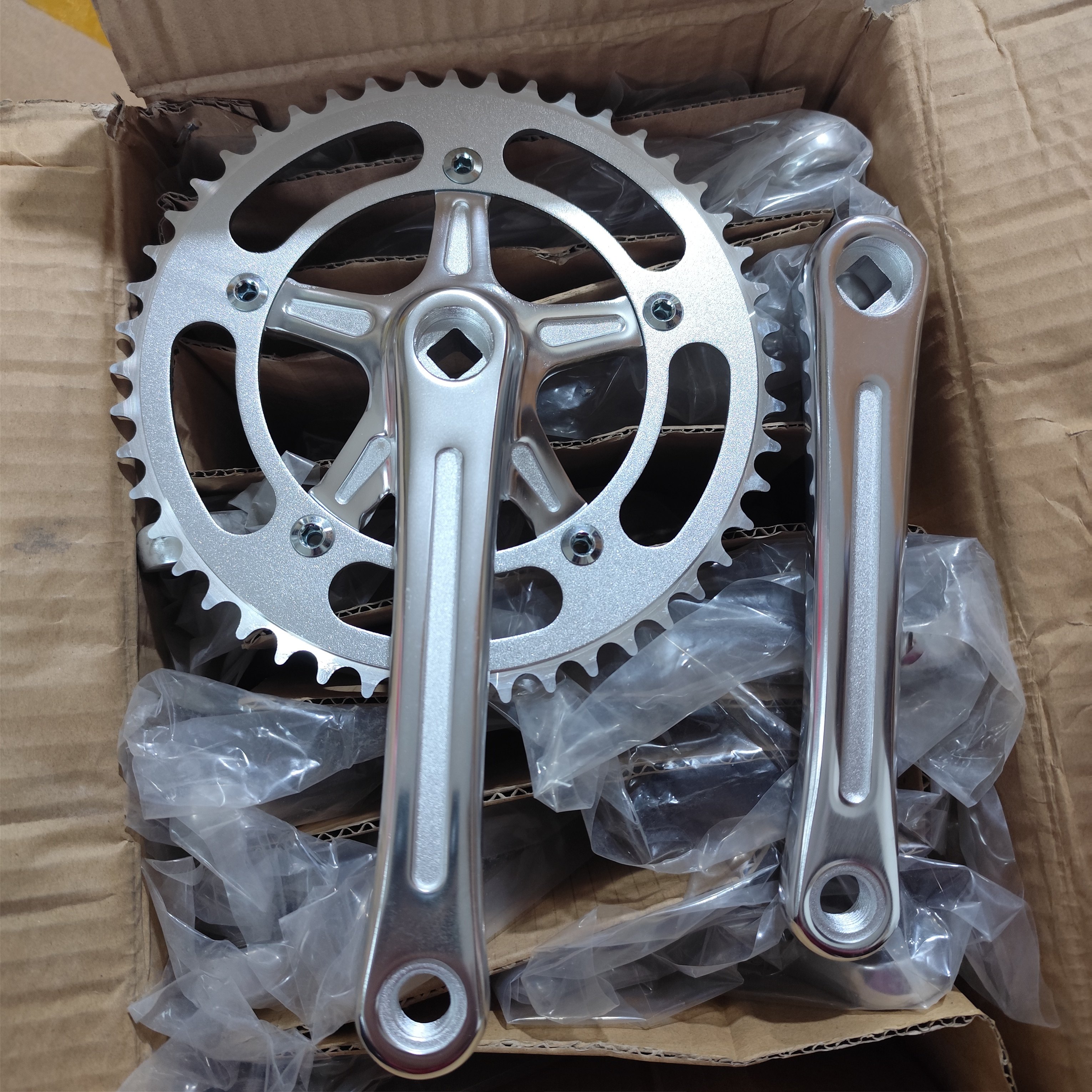 44齿48齿48t全铝精品高货牙盘死飞复古内变速自行车牙盘