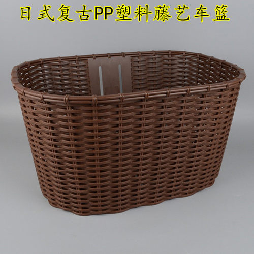 自行车篮子车篓单车pp复古藤艺