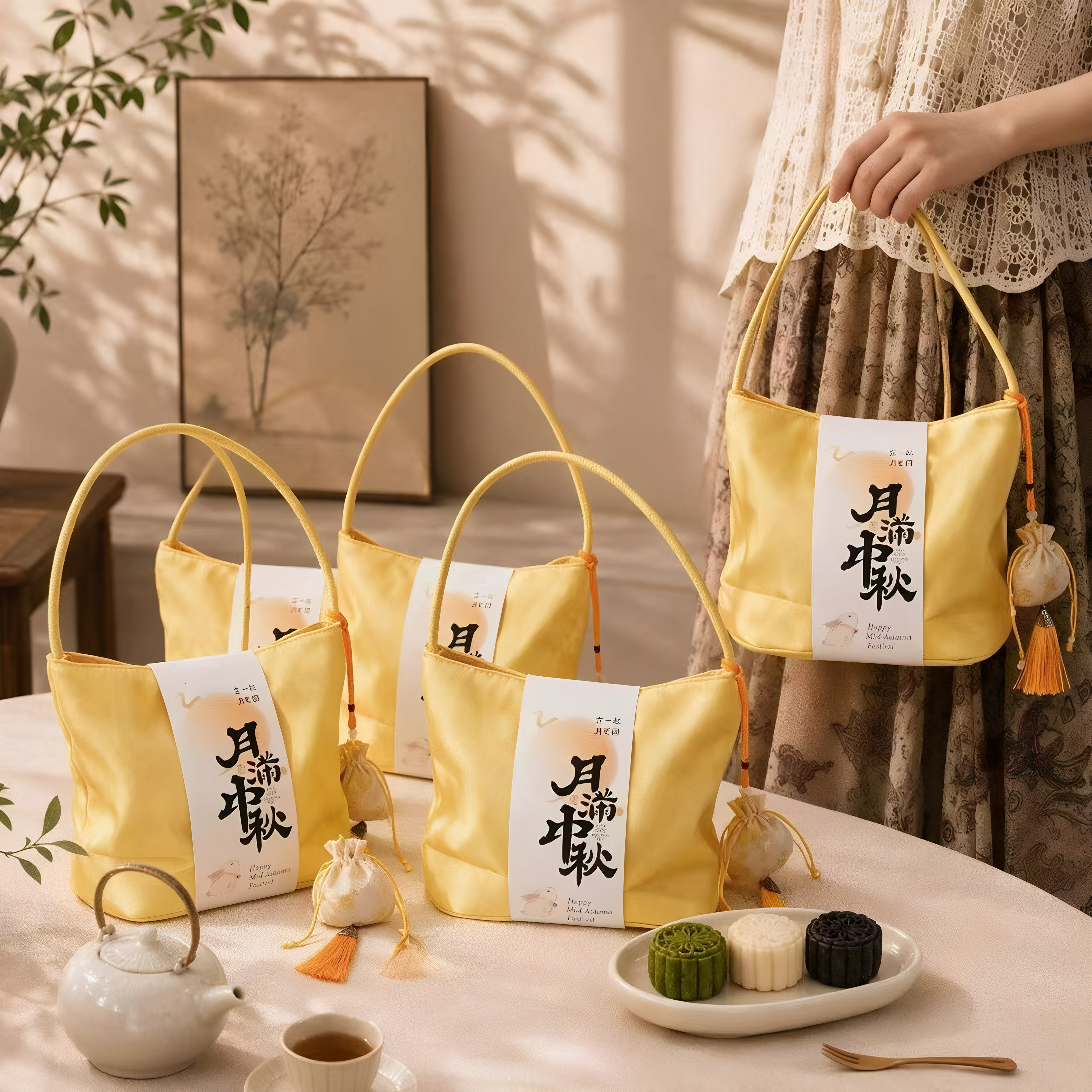 中秋节伴手礼袋结婚伴娘手提礼袋送员工儿童生日满月礼物礼盒袋子