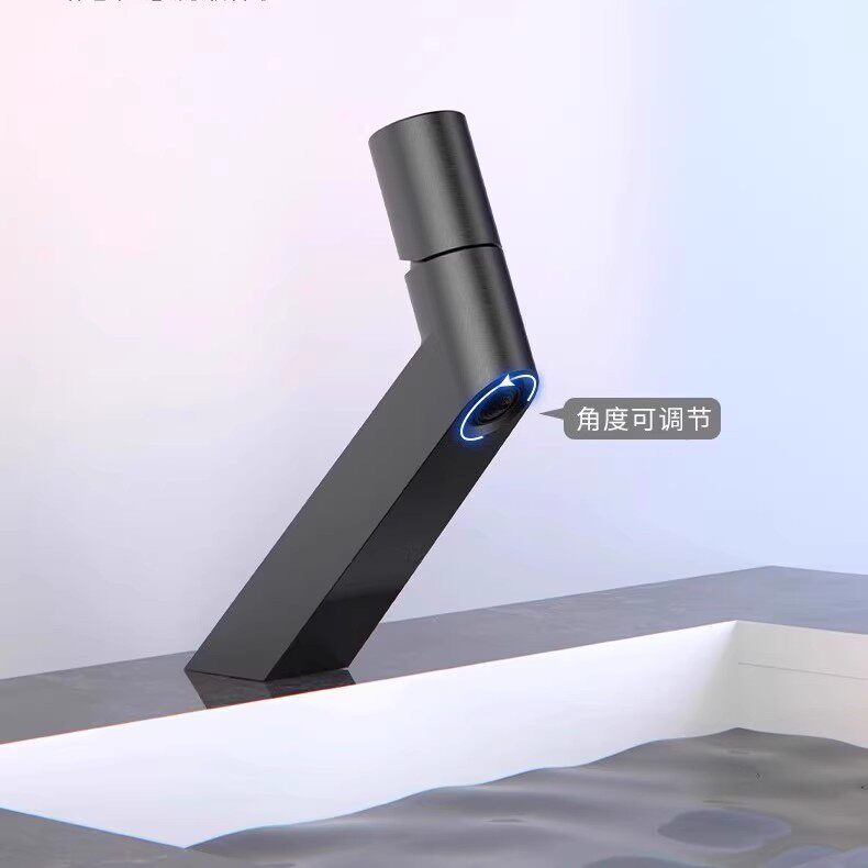 全铜简约白色枪灰色水龙头跨境冷热水洗脸盆卫生间洗手台下盆龙头