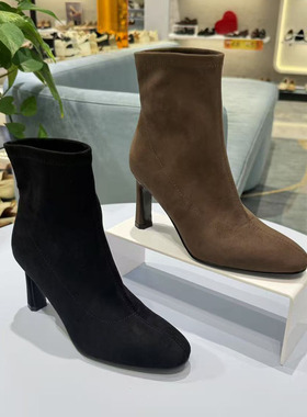COMELY康莉2025冬款专柜正品尖头细跟简约通勤女短靴子KYQ58605