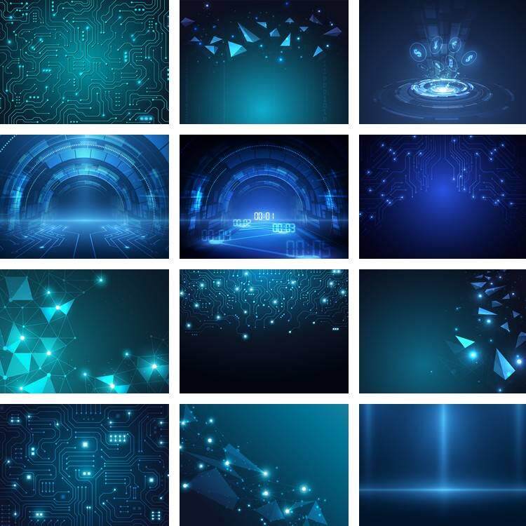 14套 科技科幻kv主视觉海报插画大图背景ai矢量设计素材