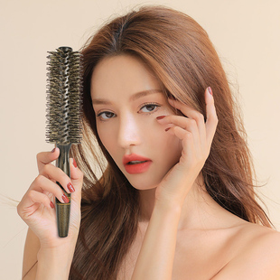 梳子卷发梳猪鬃毛内扣圆筒卷梳吹头发造型滚木梳家用发廊男女