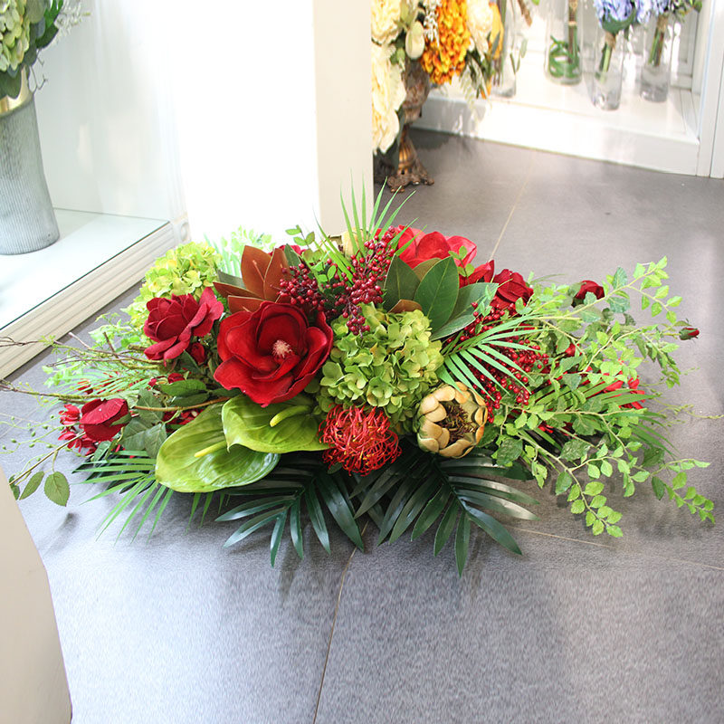 仿真长桌会议桌花绢花酒店餐厅前台圆桌演讲台餐桌办公室摆放假花