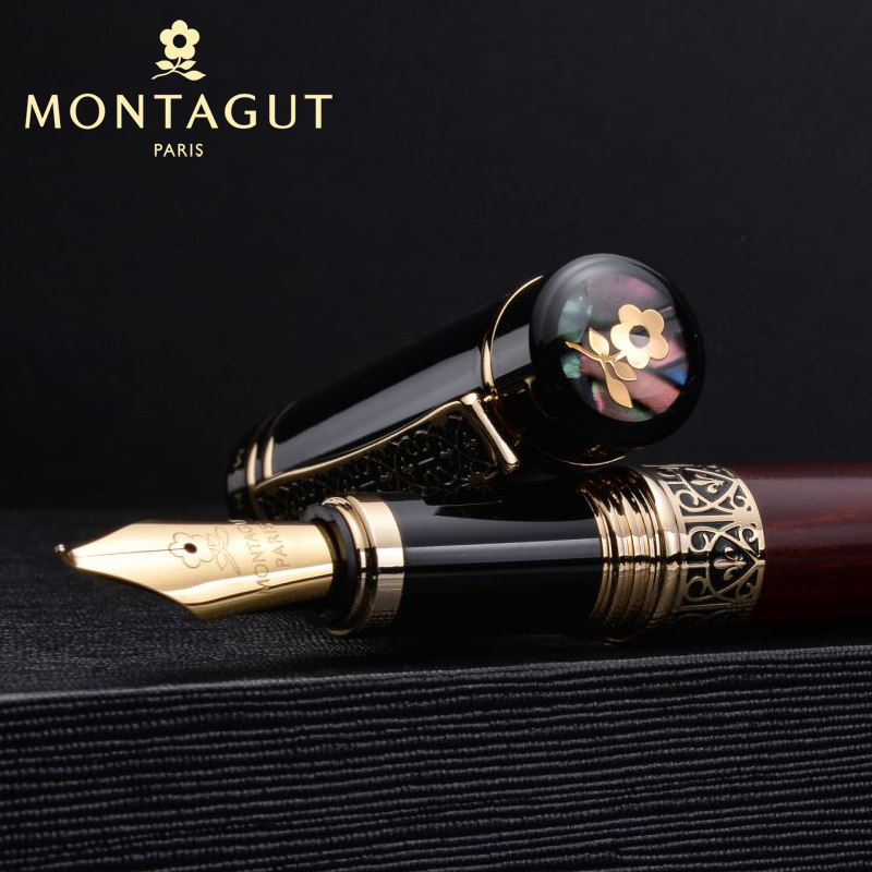 正品梦特娇钢笔男士书法签名美工笔弯头弯尖艺术练字书写高档礼盒装木质复古礼物送礼商务墨水笔刻字生日礼品