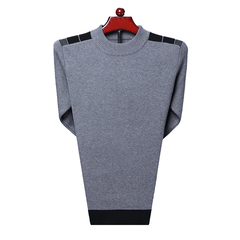 Autumn and winter men's sweater half high collar T-shirt father's dress with wool ash