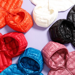 超薄款冬季轻薄羽绒服女短款连帽加肥加大码胖MM200斤特大码女装