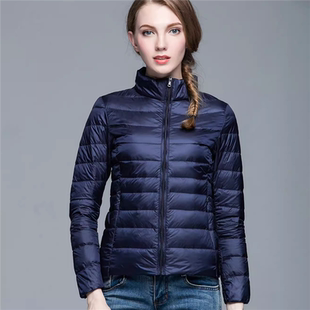 轻薄羽绒服女短款胖MM200斤加肥加大码特大码中老年轻便超轻薄款