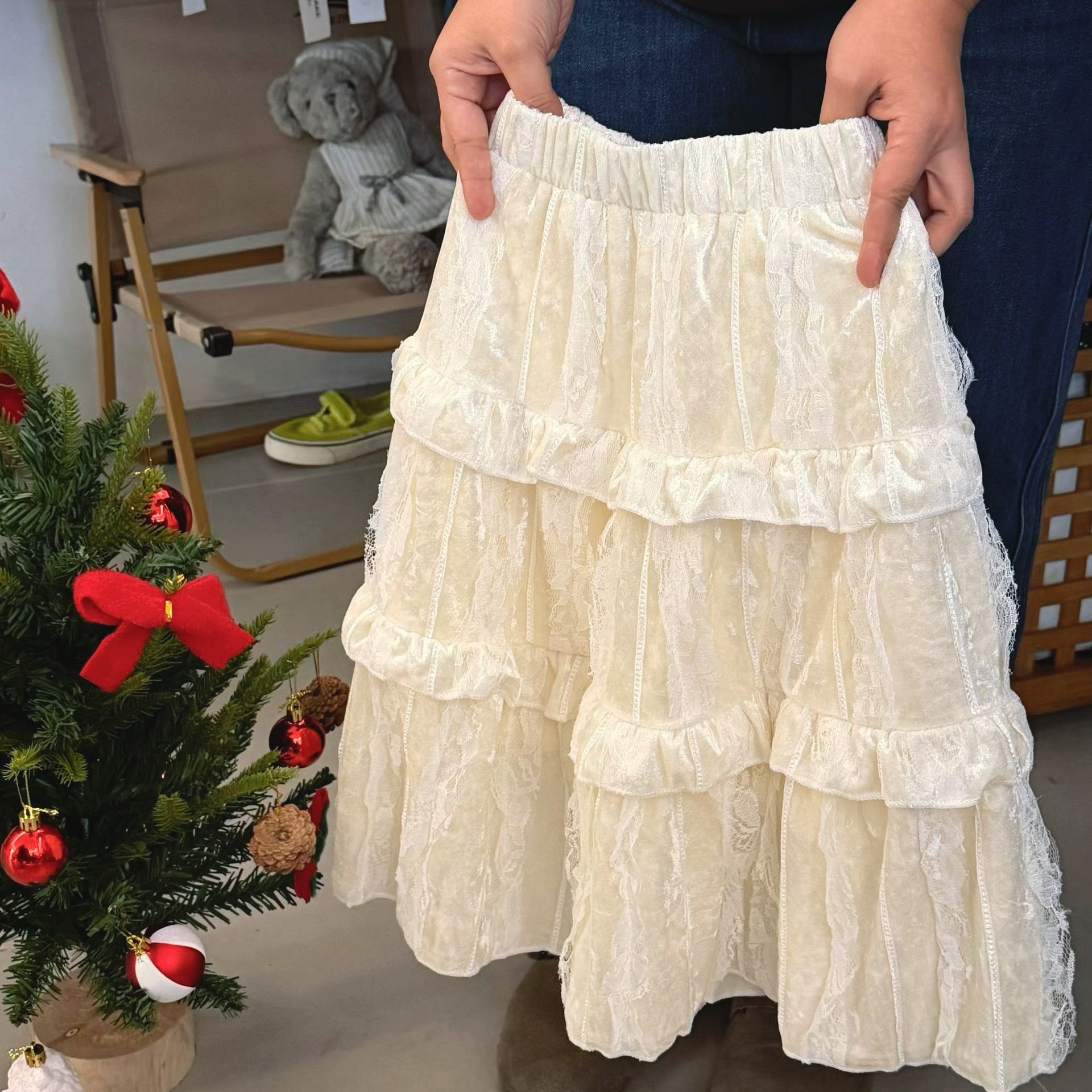 女童甜美丝绒蛋糕裙2025秋冬新款韩版儿童洋气百搭蕾丝公主裙大童,童装/婴儿装/亲子装,半身裙,淘宝优惠券,粉丝福利购,淘宝优惠卷