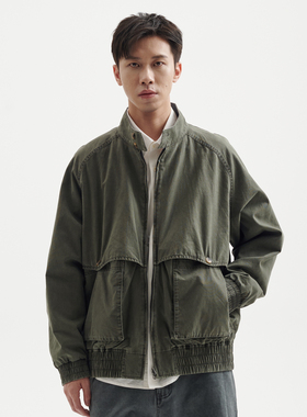 BUTTBILL 25AW复古双面穿工装日系立领夹克男女水洗外套宽松廓形