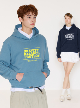 MYSAMESAME 高密刺绣字母logo连帽卫衣短款男女宽松百搭慵懒复古