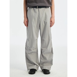 子男女 通勤直筒休闲长裤 BUTTBILL 26SS水洗可收口棉锦混纺伞兵裤