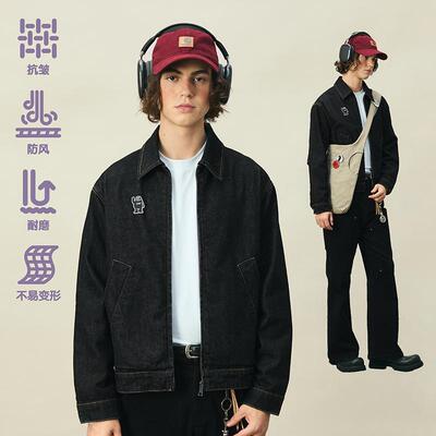 MYSAMESAME翻领秋季宽松酵洗夹克