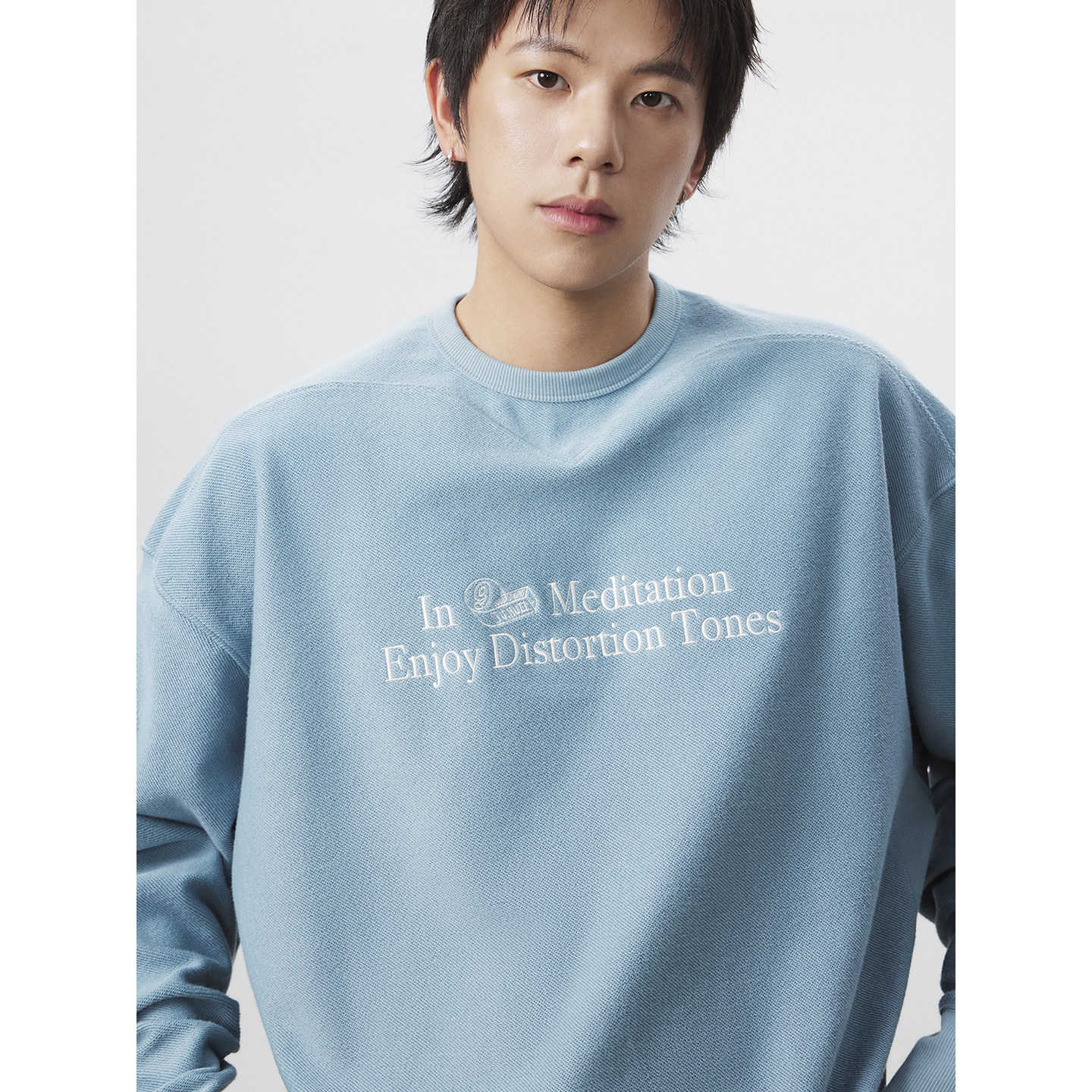 UHUZZ 25AW冥思与失真圆领卫衣毛圈反穿设计休闲复古宽松长袖